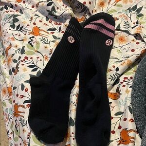 lululemon athletica Black and Pink Athletic Socks